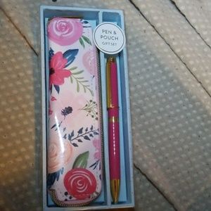 Pen with pouch